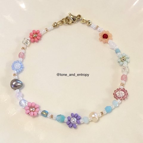 [一点モノ] カラフルビーズブレスレット / Colorful beads bracelet