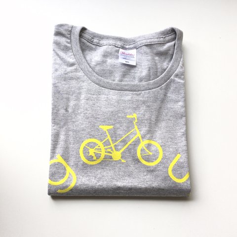 「GO OUT」自転車ロゴ　Tシャツ（グレー）