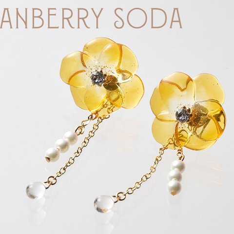 Flower drop honey ピアス・イヤリング