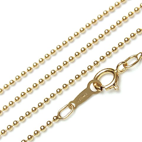 14KGF ネックレス ボールチェーン1.2mm 50cm【1コ販売】(14K-CH9