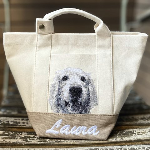 【オーダーメイド】愛犬・愛猫の刺繍バッグ  L