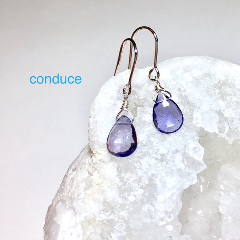 Iolite.天然石アイオライトピアス