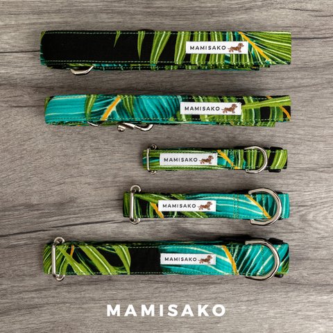 【単品販売・リードM】MAMISAKO - 犬用のハワイアン首輪・リード - Hawaiian Dog Lead & Collar