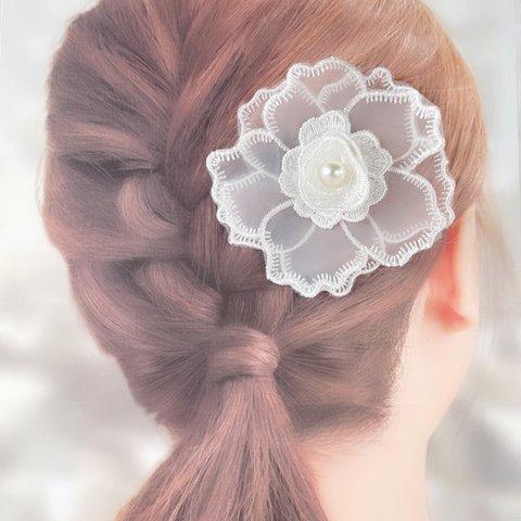 結婚式　ウェディング　ヘアアクセサリー　ブライダル　ヘッドドレス　フラワー　アーティフィシャルフラワー