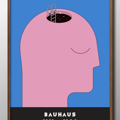 10482■ポスター　絵画　インテリア　A3サイズ　『BAUHAUS　バウハウス』イラスト　アート　北欧