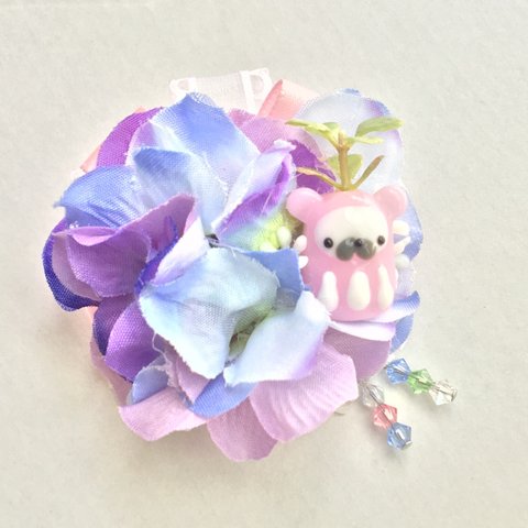 紫陽花だるだるブローチ 小 紫