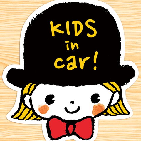 KIDS IN CAR マグネットステッカー(マグネットGIRL）