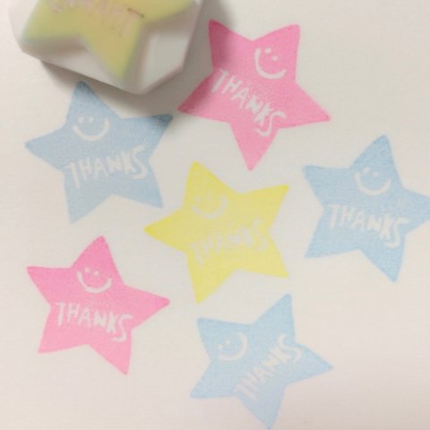 THANKS スター 消しゴムはんこ