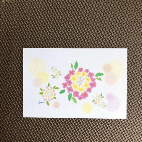 虹色の花のポストカード JU-0122