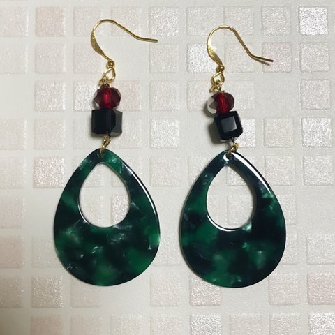 No.128  和風イメージ　ピアス　イヤリング　ハンドメイド