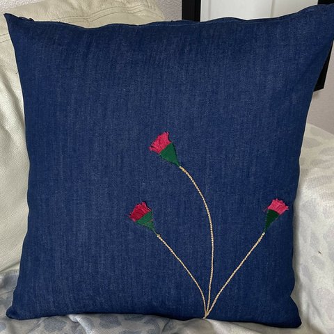 手作りクッションカバー ジーンズ生地 (45x45 cm) Cushion Cover