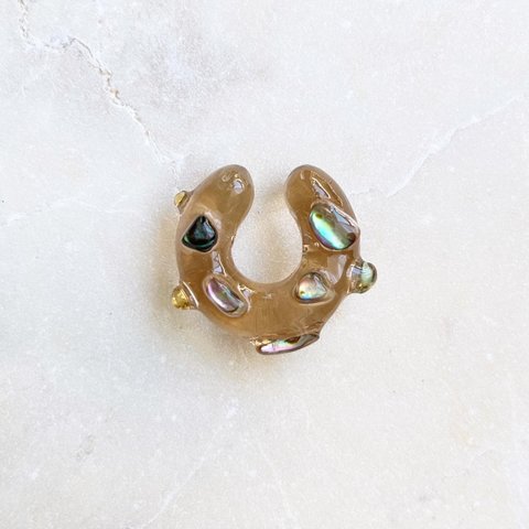 〈 記憶の欠片・light brown 〉earcuff//イヤーカフ レジン