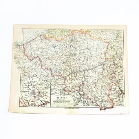 ベルギー マイヤー百科事典 アンティークマップ 古地図 ビンテージ 地図 図版 1957-78