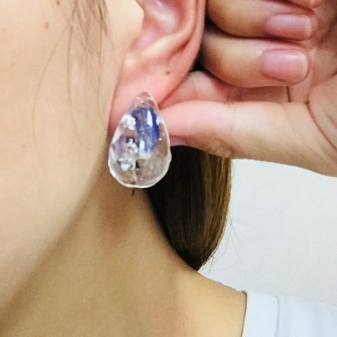 しずくピアス レジンアクセサリー