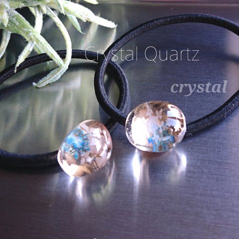 Crystal Quartz 雪の結晶~ ヘアゴム◆水晶