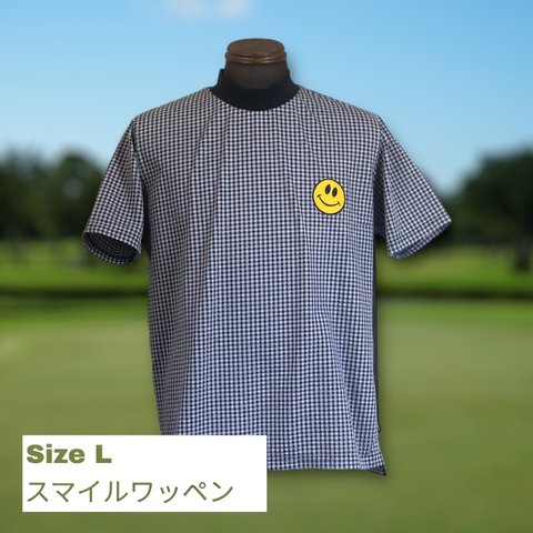 【敬老の日】HBD　GOLFメンズ【Lサイズ】ハイネックゴルフシャツポリエステルサッカー素材モックネック