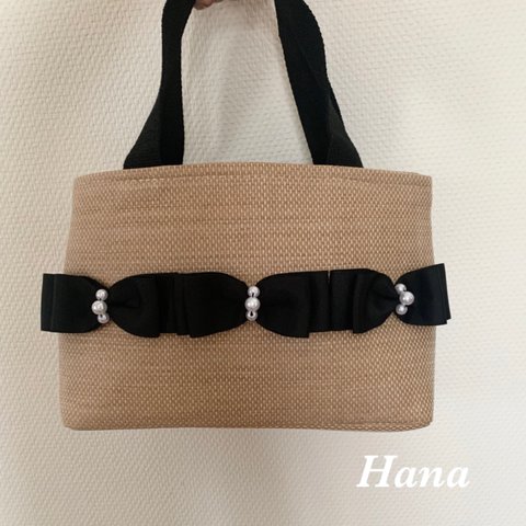 春 夏 新作♡ リボン トートバッグ　BLACK