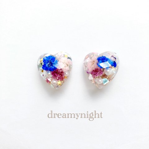 ♧かすみ草のハートジュエリーカット💠earring