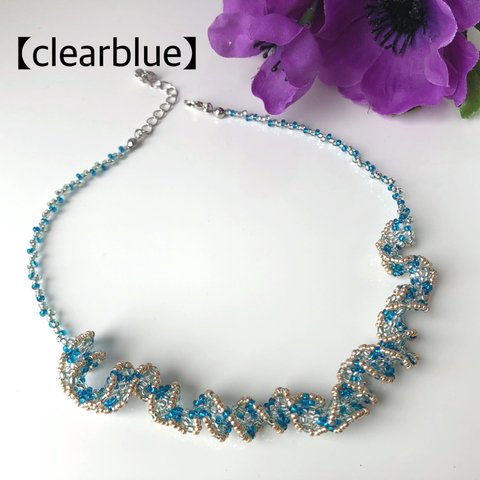 frill  choker(clearblue)