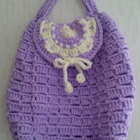 ⑤Ο  紫色の透かし編みのバッグ《送料無料》