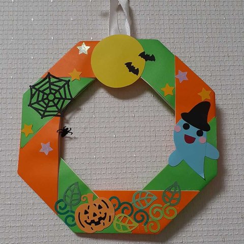ハロウィン★折り紙手作りリース

