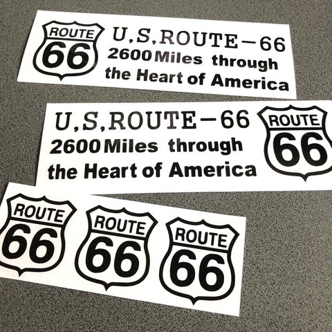 【 US root66  2600 Miles 001 】ルート ステッカー お得5枚セット 【カラー選択】送料無料♪ ハーレー カブ アメ車 