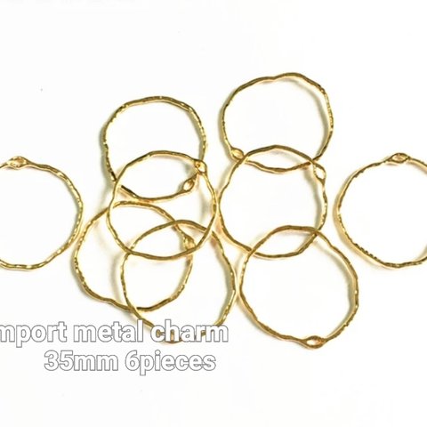 import metal charm 35mm 6pieces【Ch-915】