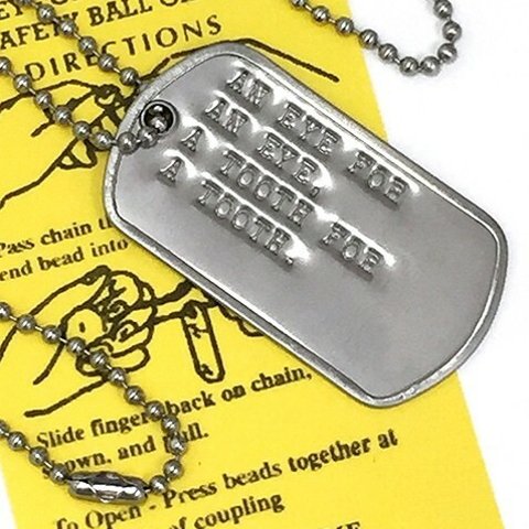 名言 DOGTAG ドッグタグ 目には目を歯には歯を DP-061 USA 新品