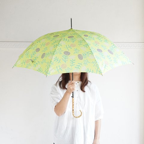 竹の傘 晴雨兼用 花柄　黄色 flower yellow ALCEDO 161011 日傘 雨傘 フラワー イエロー