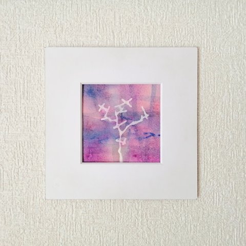 小さな水彩画「紫色の時間」
