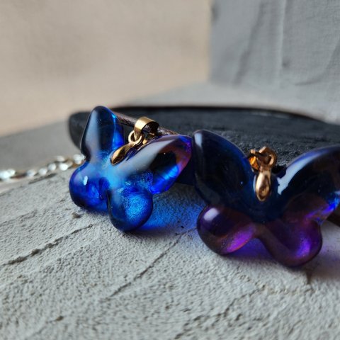 『Morpho Butterfly』 モルフォ蝶 K16GPチェーンネックレス 