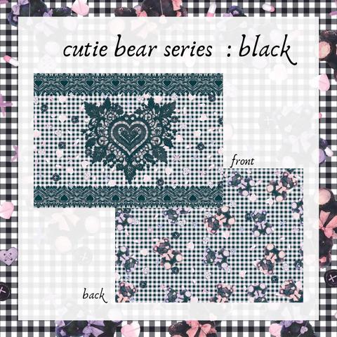 Cutie bear  A4両面デザインペーパー ブラック 10枚