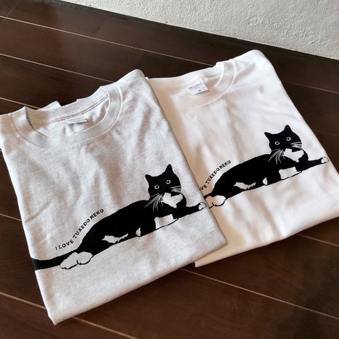 タキシード猫のTシャツ L（5.6oz/ねこアッシュカラー）