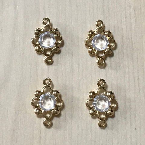 GOLD CLEAR FLOWER CONNECTOR PARTS