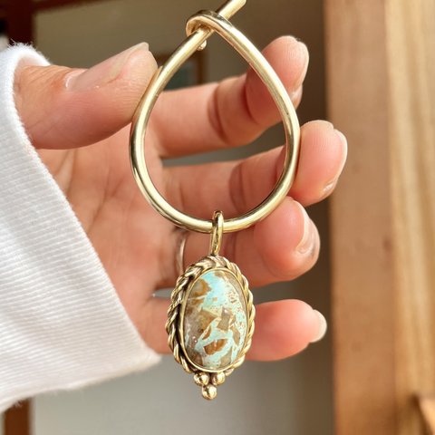 【brass】key ring ꕥ royston turquoise✴︎