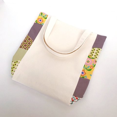 レトロなパッチワークトートバッグ　tote bag