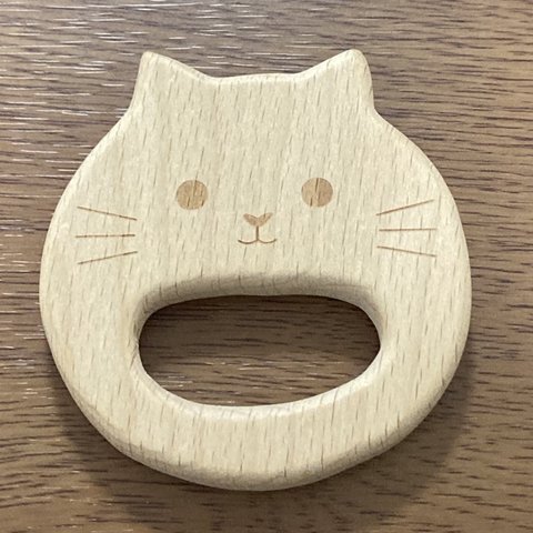 猫の可愛い歯固め　ウッド　赤ちゃん　プレゼント