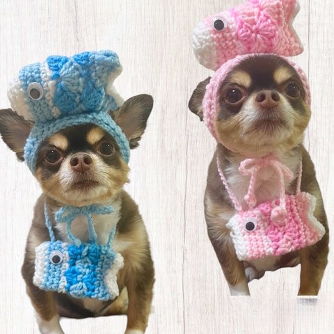 こどもの日🎏 犬用＆猫用 鯉のぼり帽子🎏💖端午の節句 柏餅ポシェット