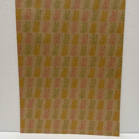 うさぎ　クラフト紙　デザインペーパー　A4 5枚