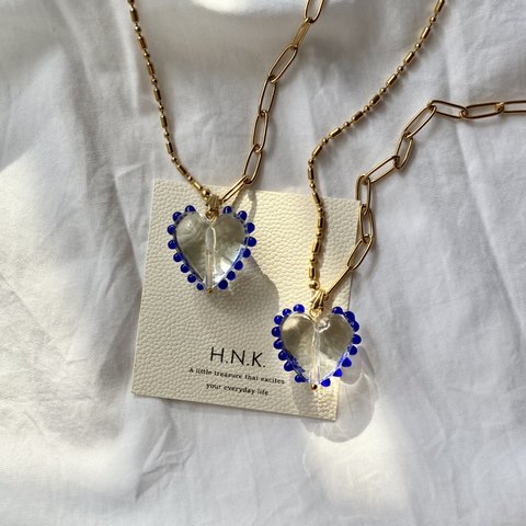 Point heart design chain necklace