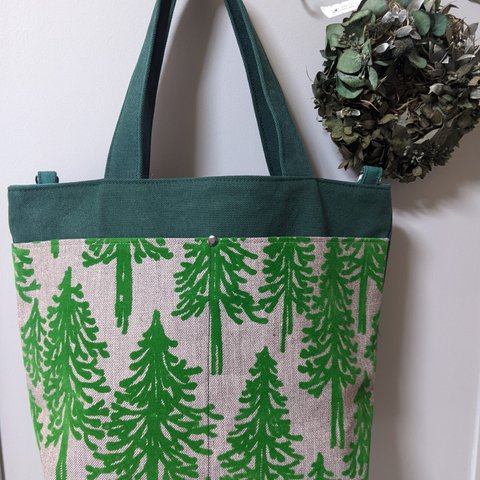 ミナペルホネン・メッツァグリーンBag【metsa/green】2wyトートバッグ
【受注製作】