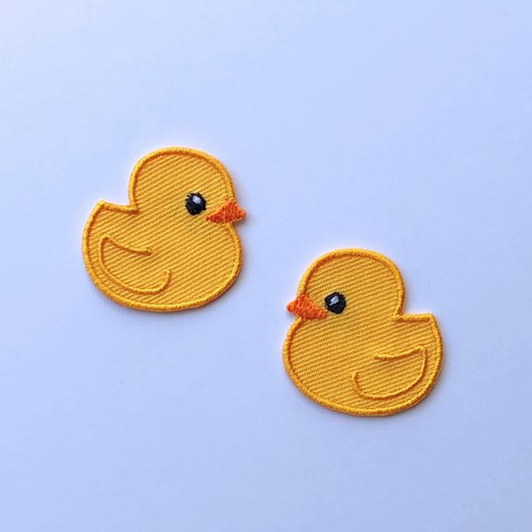 ラバーダック（アヒル）　2枚セット　刺繍シールorアイロンワッペン