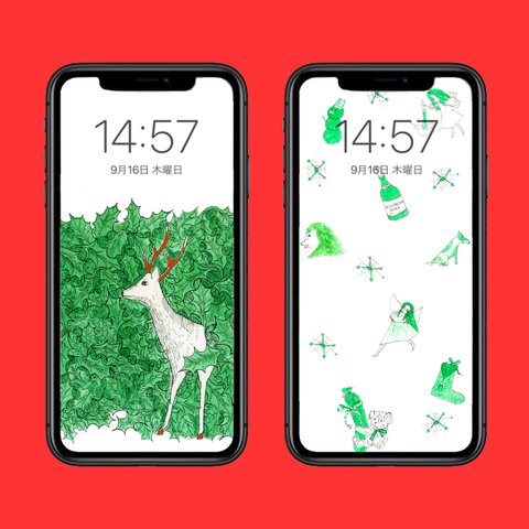 クリスマス　スマホ壁紙　２種類セット
