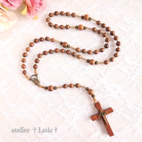 ☆ナチュラルウッド ロザリオ☆ ~Catholic Wooden Rosary~