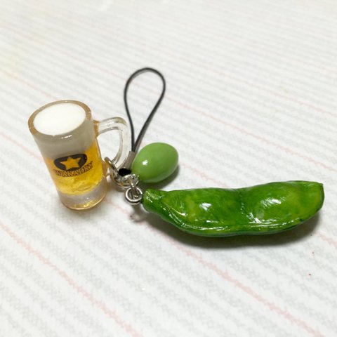 ビール & 枝豆 ストラップ 2