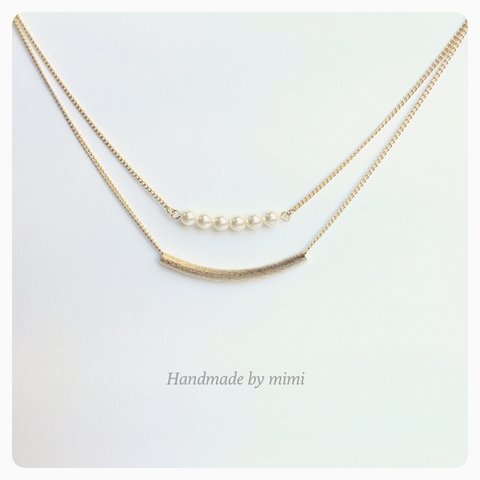 【size select】 Pearl & Matpipe Necklace