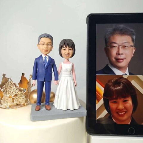 ケーキトッパー オーダーメイド 似顔絵プレゼント フィギュア人形ぬいぐるみ 結婚式祝い 周年記念日 夫婦 カップル 両親 恋人 プレゼント にプレゼント