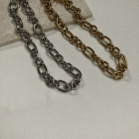 ーvolume chain necklaceー　サージカルステンレスチェーンネックレス　チャンキーチェーン　金属アレルギー　チェーンネックレス　ネックレス　チェーンブレスレット