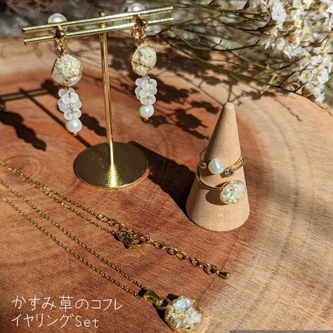 かすみ草のコフレ🌼イヤリングSet