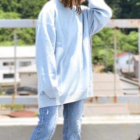 洗えるカシミヤニット size3 (aqua)